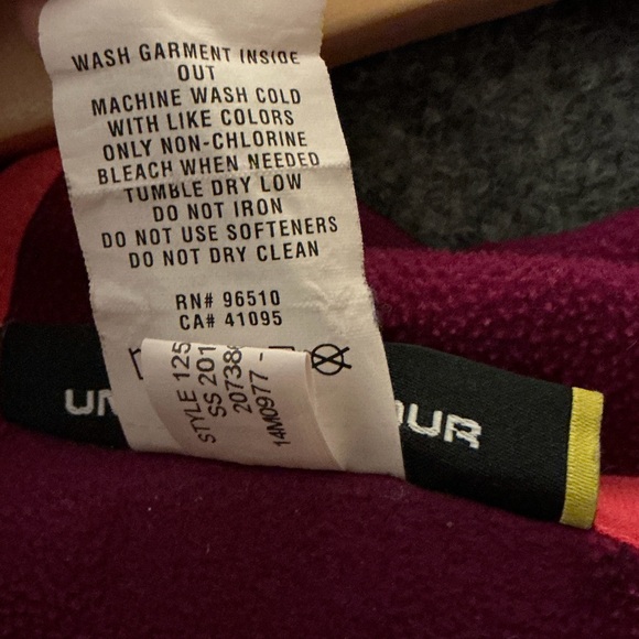 Under Armour Women's Burgundy Hoodie with Orange Emblem - Picture 3 of 8
